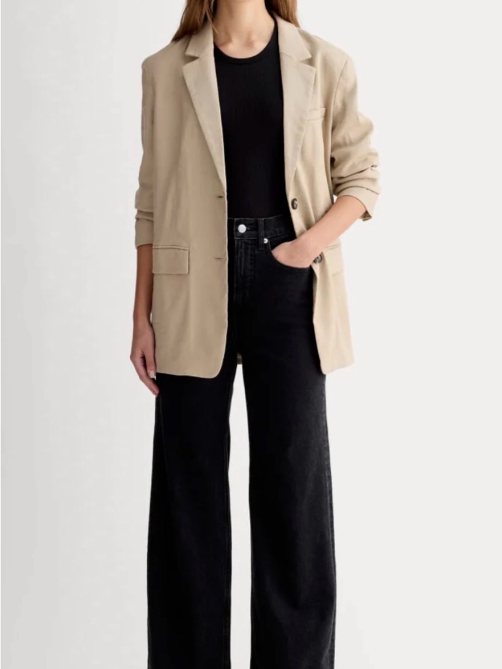 Everlane Black High-Rise Sailor Jeans